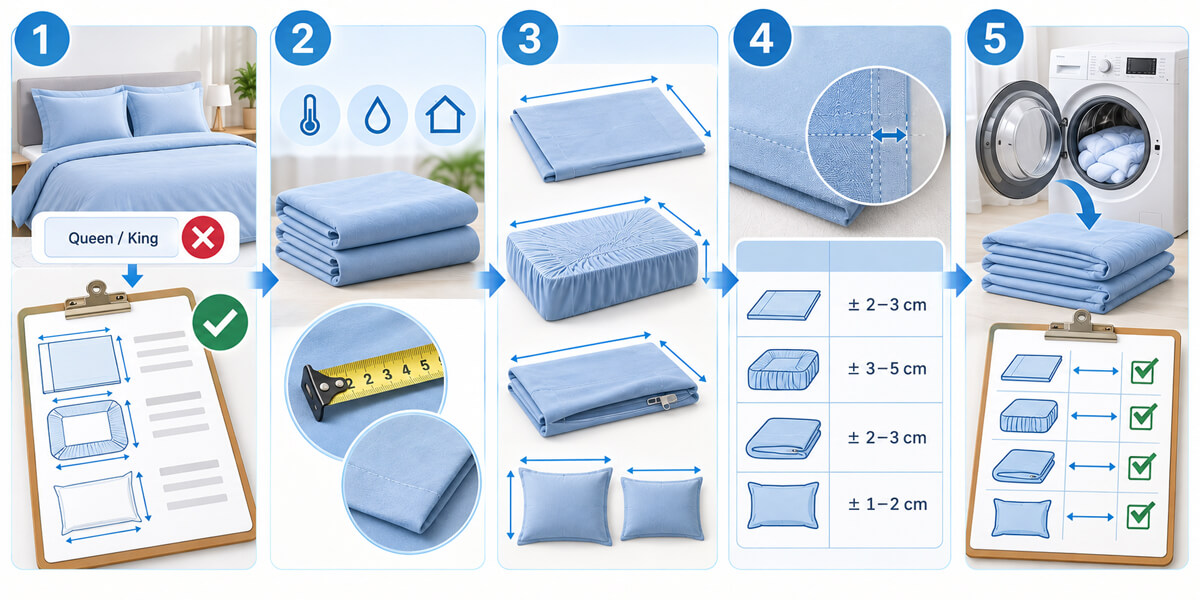 How to Check Bedding Set Sample Measurements and Tolerances